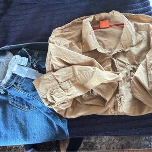 Quiksilver Beige Casual Button-Down Shirt